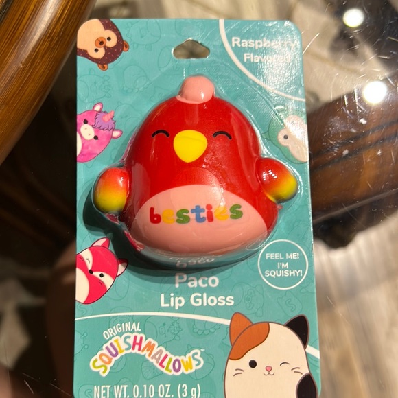 BRAND NEW SEALED SQUISHMALLOWS Paco Lip Gloss RASPBERRY FLAVOR LIP GLOSS Besties - Picture 2 of 6